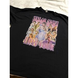 Taylor Swift Eras Tour Graphic Tee Black 2XL Unisex Concert Shirt 100% Cotton